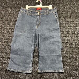 Zena Jeans Womens 12 Medium Wash Straight Leg Double Button Stretch Denim F54